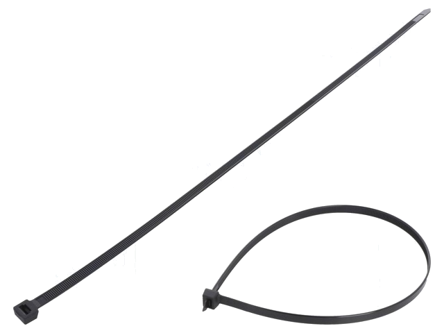 Kabelbinder; L: 450mm; W: 7,6mm; polyamide; 533N; zwart; Ømax: 130mm Kabelbinder; L: 450mm; W: 7,6mm; polyamide; 533N; zwart; Ømax: 130mm